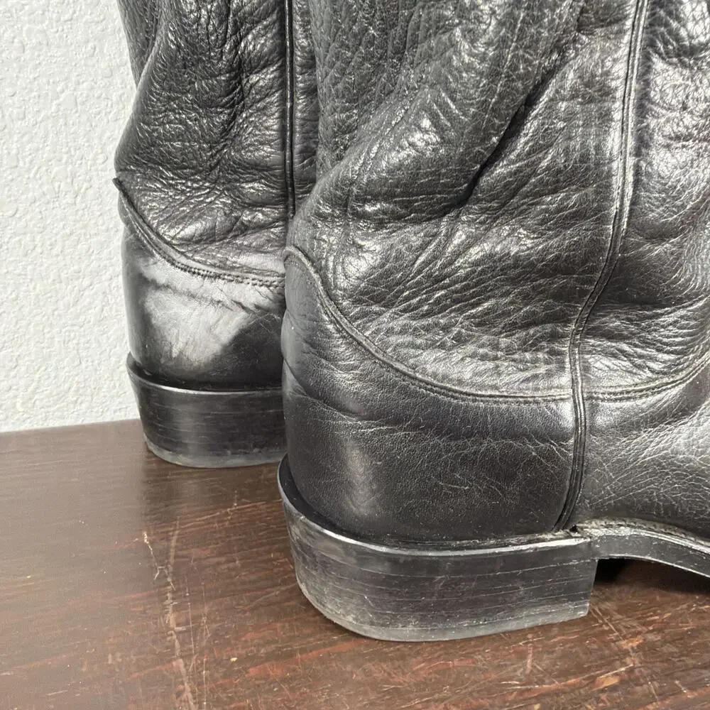 Olathe Boot Company Black Leather Calfskin Cowboy Western Boots Men's 11 A